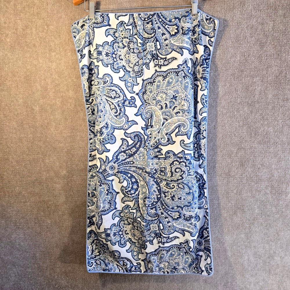 Tommy Bahama Home Blue White Paisley Cotton‎ Pillow Sham  King Size Tropical